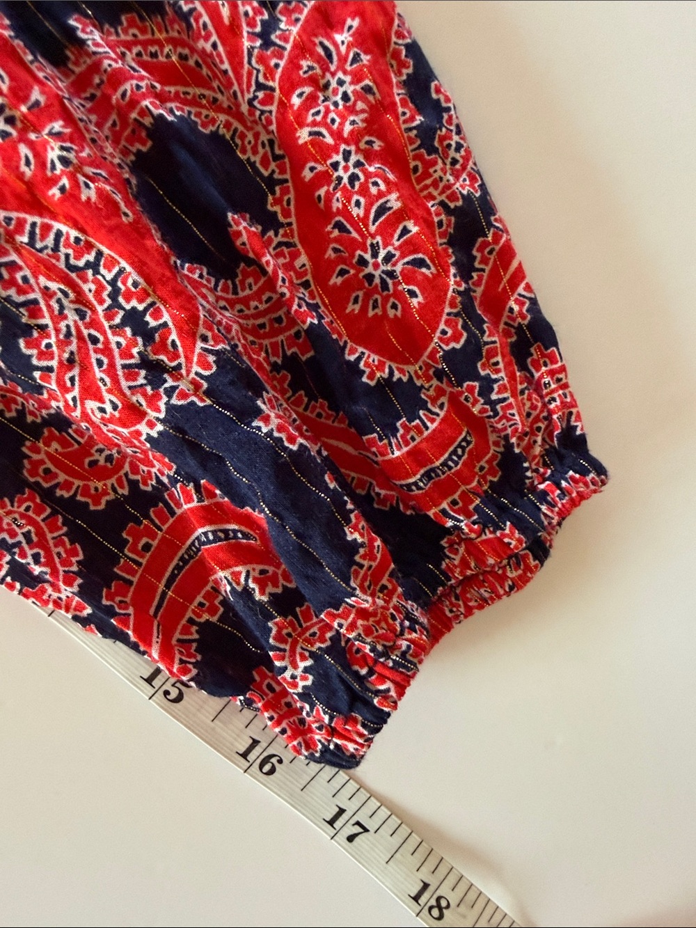 Boden Red/Navy Paisley Tie-Neck Mini Dress US Size 8 - Picture 13 of 15